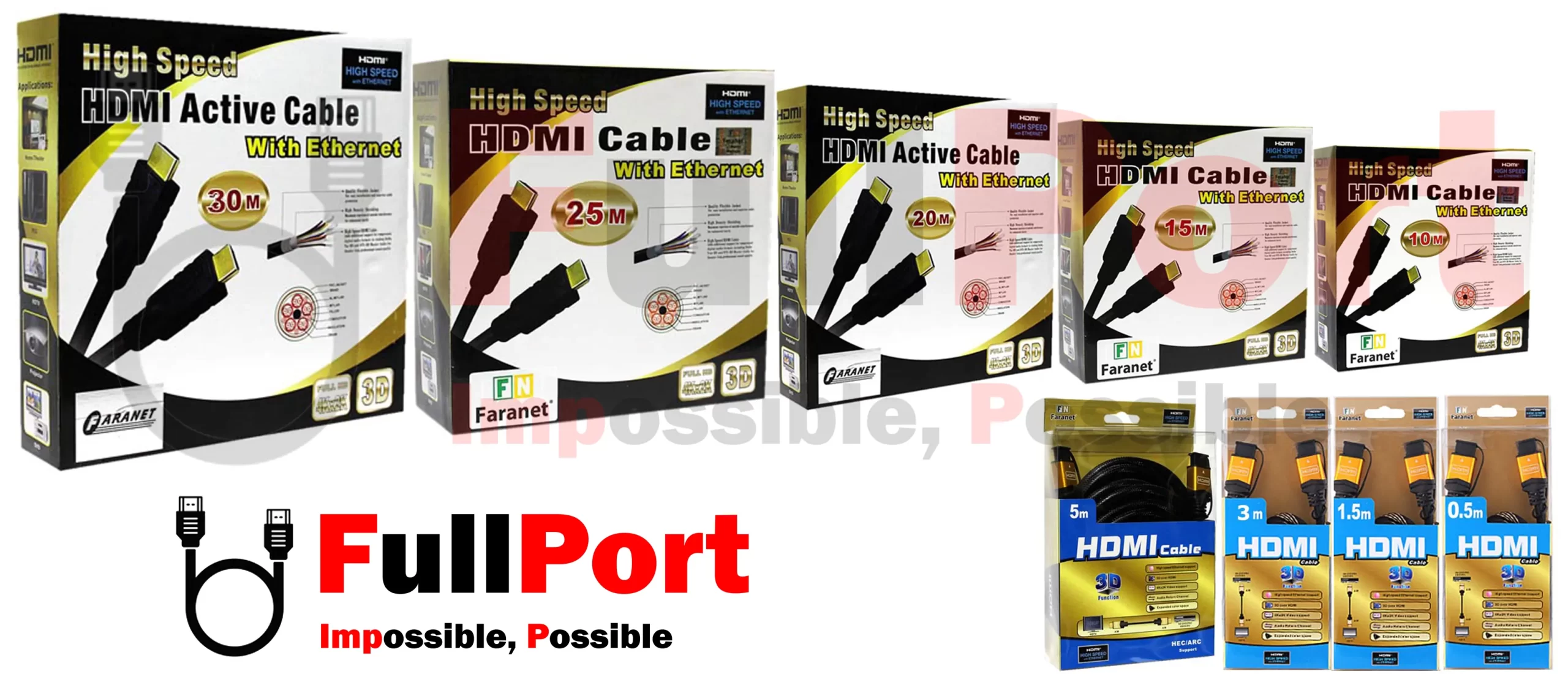 خرید اینترنتی کابل HDMI فرانت | FARANET با گارانتی فرانت 1 سال از فروشگاه اینترنتی فول پورت