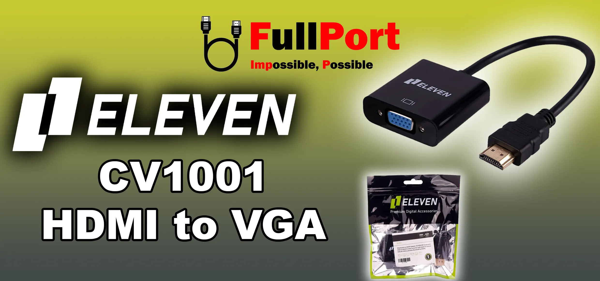 مشاهده و خرید اینترنتی مبدل HDMI به VGA ایلون | ELEVEN مدل CV1001 با گارانتی ایلون 1 سال از فروشگاه اینترنتی فول پورت زیر قیمت بازار