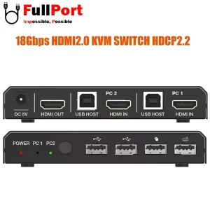 سوئیچ کی وی ام 2 خروجی اتومات HDMI+USB فرانت مدل FN-K221