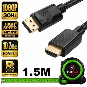 کابل DisplayPort به HDMI ونتولینک V1.2 طول 1.5 متر
