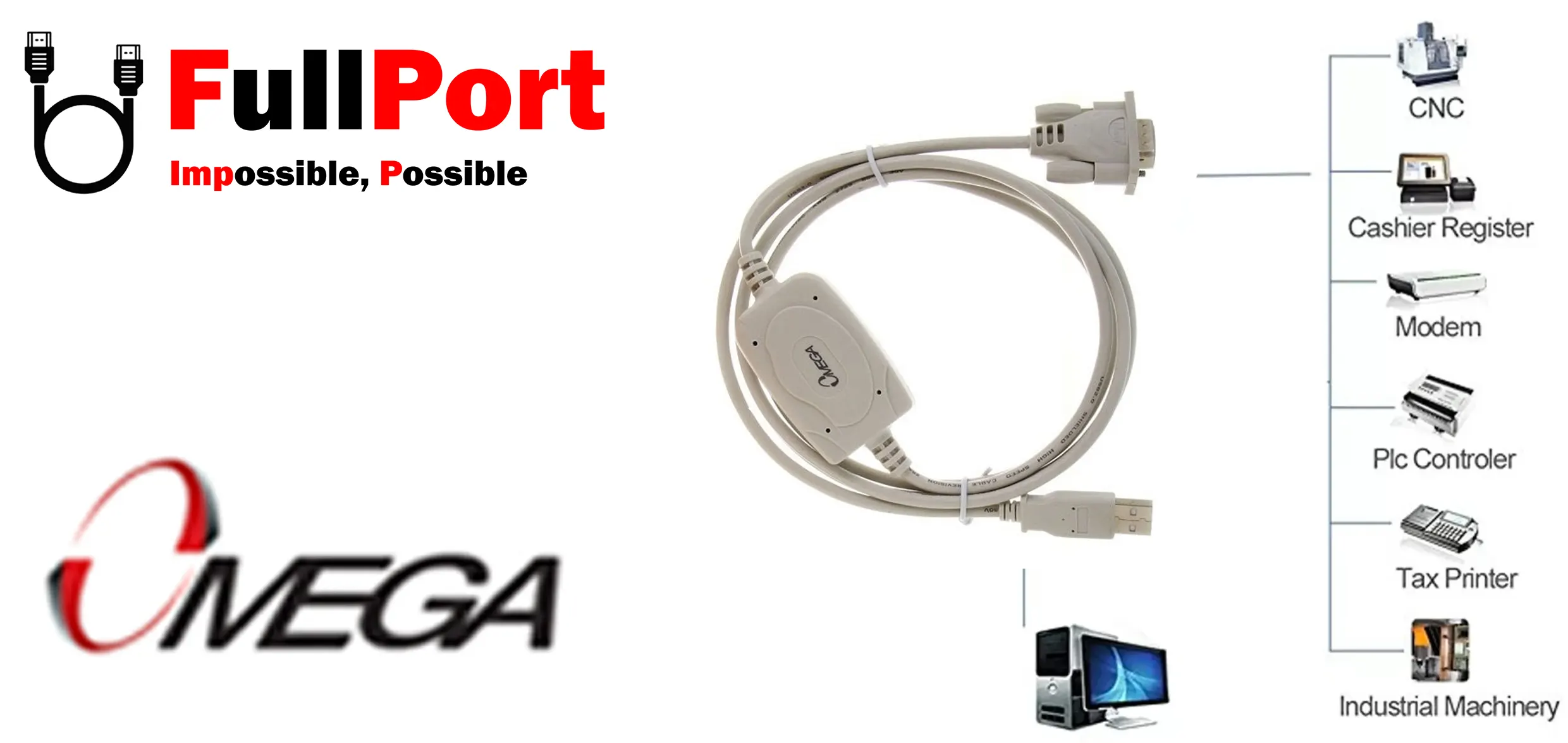 خرید مبدل USB2.0 به RS232 اُمگا مدل OMEGA USR2309 از فروشگاه اینترنتی فول پورت