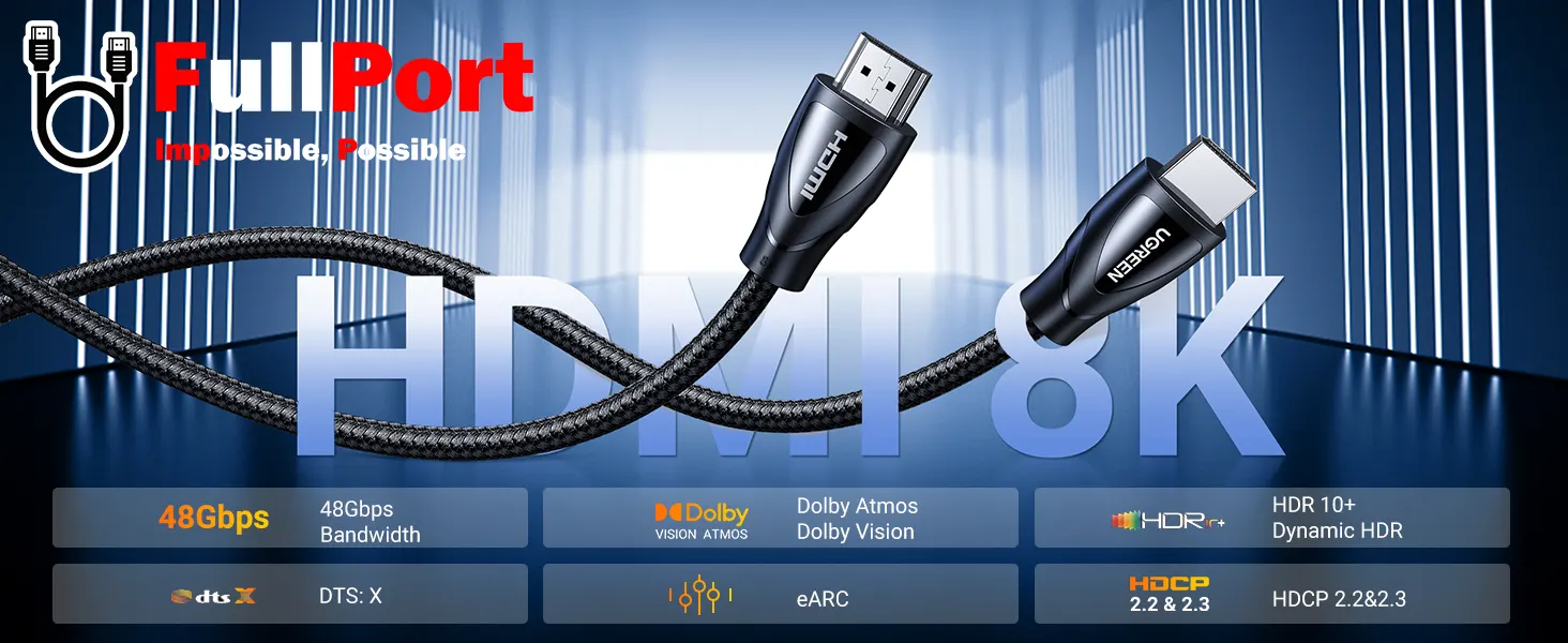خرید اینترنتی کابل HDMI یوگرین | Ugreen با گارانتی تست و تضمین اصالت کالا از فروشگاه اینترنتی فول پورت
