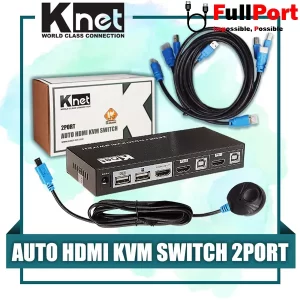 سوئیچ کی وی ام 2 خروجی اتومات HDMI+USB کی نت مدل K-SWKH402