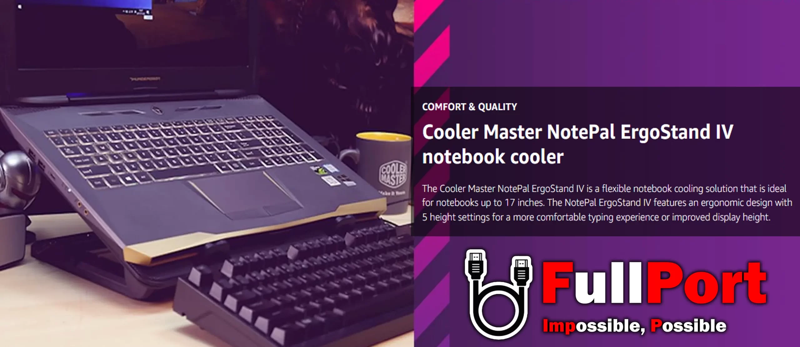 خرید پایه خنک کننده کولرمستر مدل Cooler Master NotePal ErgoStand IV R9-NBS-E42K-GP از فروشگاه اینترنتی فول پورت