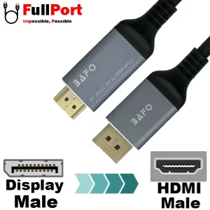 کابل Display به HDMI 8K@60Hz بافو مدل BF-2682C طول 2 متر