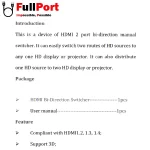 خرید اینترنتی اسپلیتر/سوئیچر HDMI 2x1x2 ورژن 4K@V1.4 فرانت | FARANET مدل FN-S212 از فروشگاه اینترنتی فول پورت