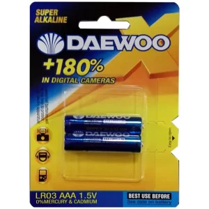 خرید اینترنتی باتری نیمه قلمی آلکالاین LR03-AAA دوو | DAEWOO مدل Super بسته 2 تایی از فروشگاه اینترنتی فول پورت