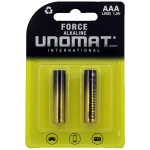خرید اینترنتی باتری نیمه قلمی آلکالاین LR03-AAA یونومات | UNOMAT مدل Force بسته 2 تایی از فروشگاه اینترنتی فول پورت