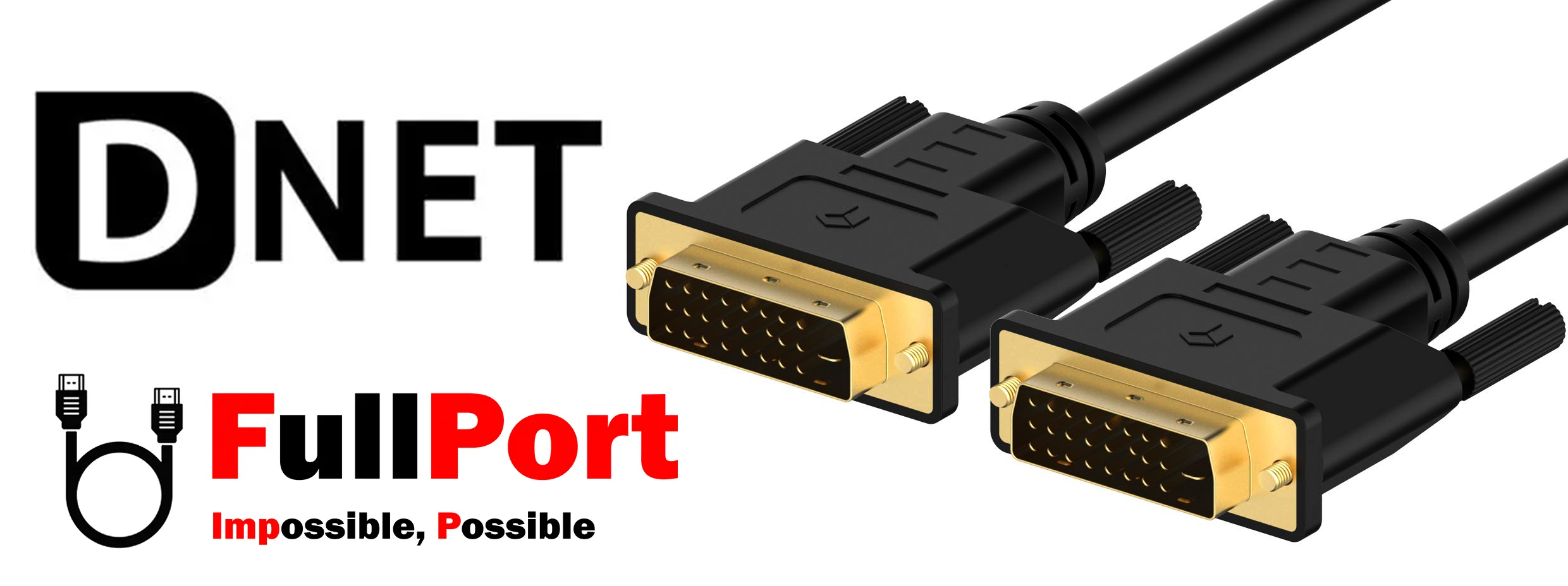 خرید اینترنتی کابل DVI-D (24+1) Dual Link دی نت | D-NET با گارانتی تست و تضمین اصالت کالا از فروشگاه اینترنتی فول پورت