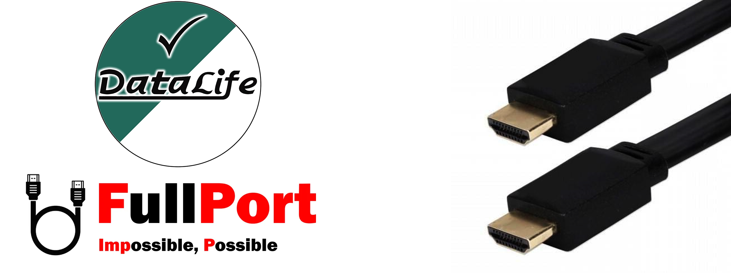 خرید اینترنتی کابل HDMI دیتالایف | Datalife مدل فلت | Flat با گارانتی تست و تضمین اصالت کالا از فروشگاه اینترنتی فول پورت