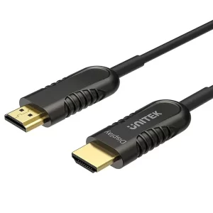 خرید اینترنتی کابل HDMI فیبرنوری | Fiber یونیتک | UNITEK با گارانتی تست و تضمین اصالت کالا از فروشگاه اینترنتی فول پورت