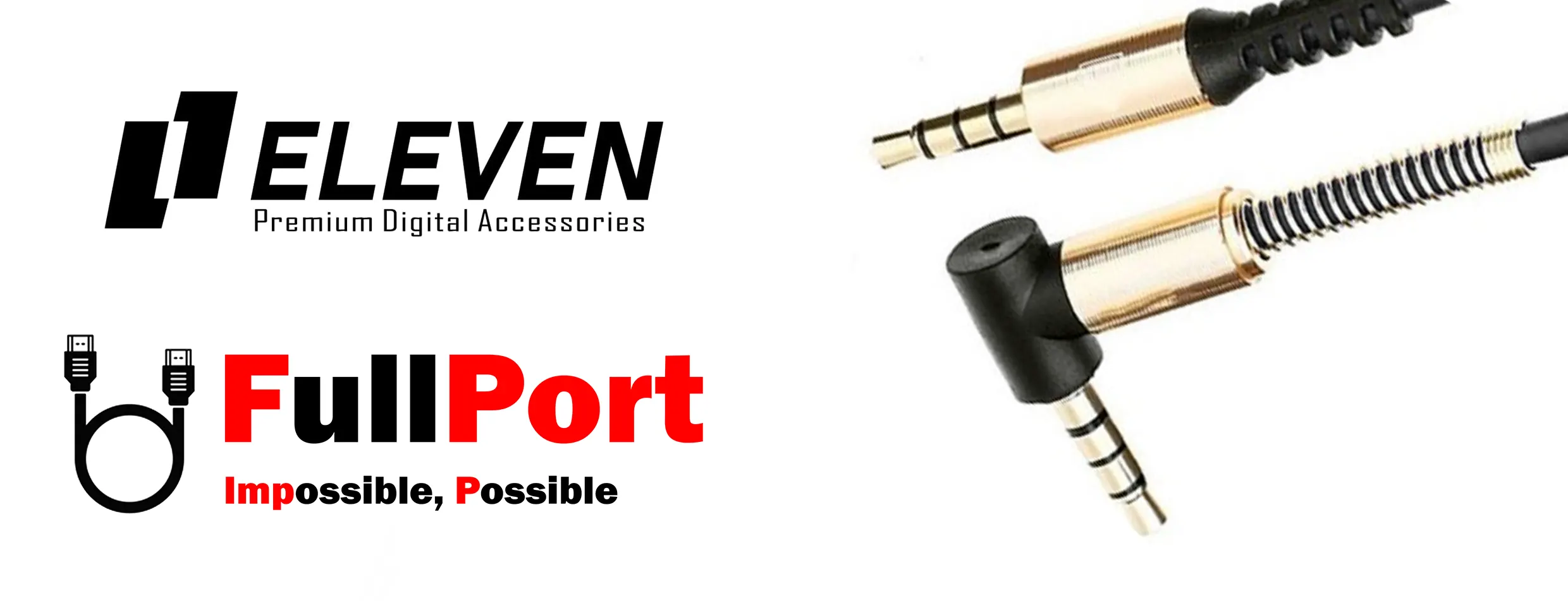 خرید کابل صدا 1 به 1 برند ایلون | ELEVEN مدل AUX1 طول 1 متری یا معادل 100 سانتیمتر یا 100CM از فروشگاه تخصصی کابل و تبدیل فول پورت