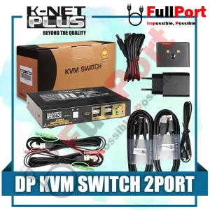 سوئیچ کی وی ام 2 خروجی اتومات Display Port+USB کی نت پلاس مدل KP-SWKDP02