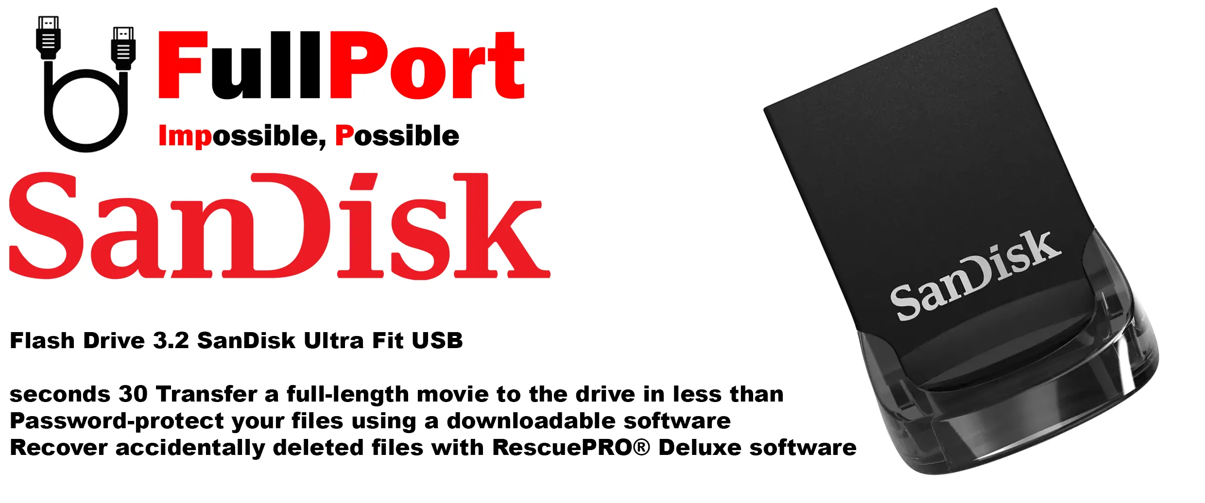 خرید اینترنتی فلش سن دیسک مدل SDCZ430 Ultra Fit USB3.2 از فروشگاه اینترنتی فول پورت