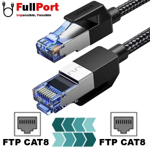 کابل شبکه پچ کورد NW153-80429 یوگرین CAT8 FTP طول 1 متری