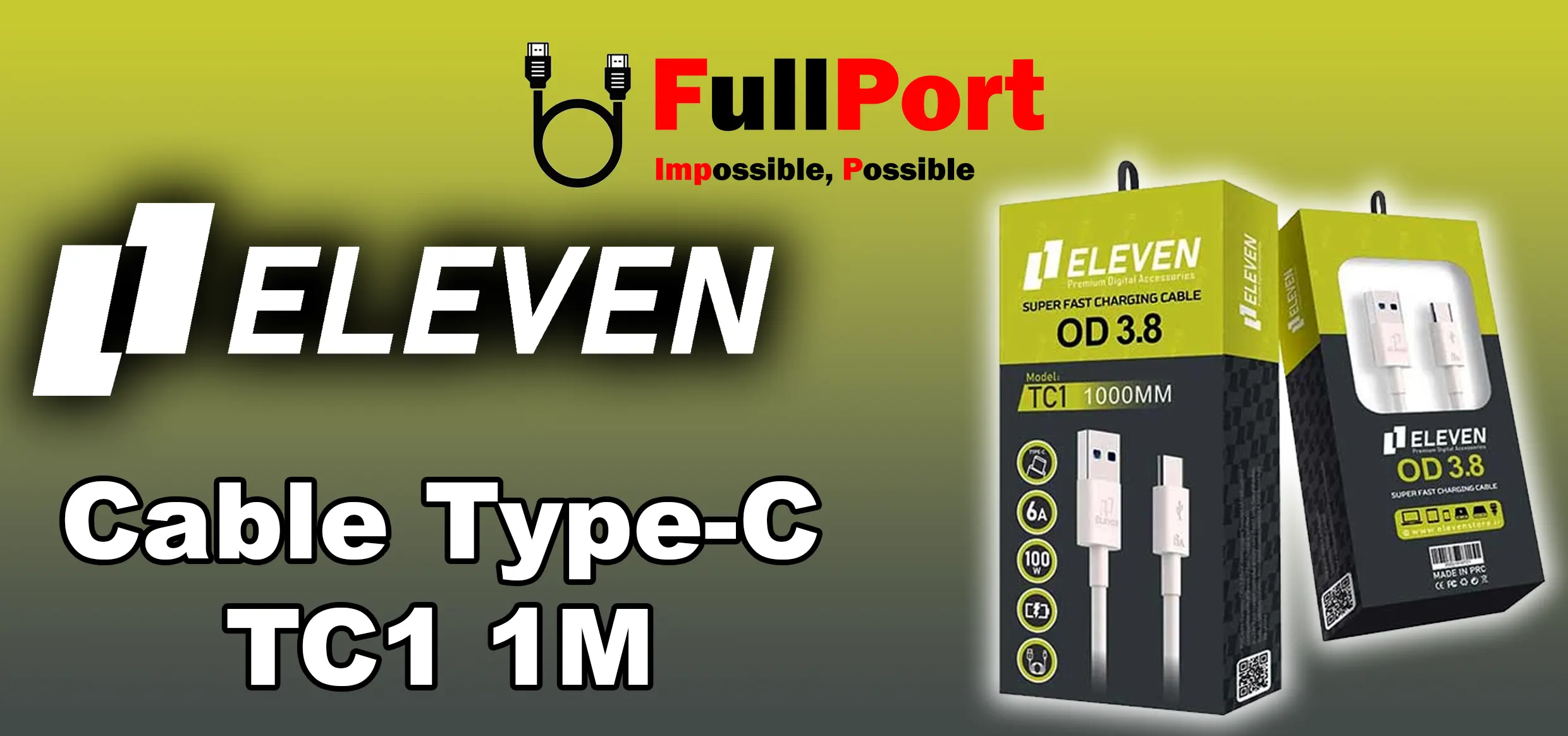مشاهده قیمت و خرید کابل شارژ موبایل Type-C طول 1 متری برند ایلون | ELEVEN مدل TC1 زیر قیمت بازار با ارسال سریع و ایمن