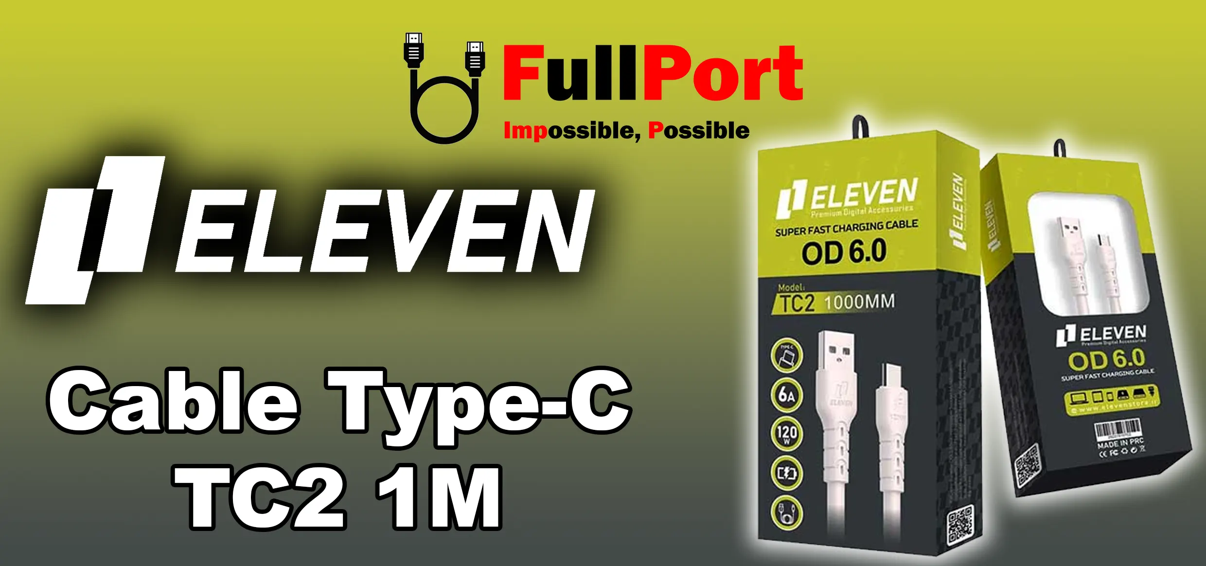 مشاهده قیمت و خرید کابل شارژ موبایل Type-C طول 1 متری برند ایلون | ELEVEN مدل TC2 زیر قیمت بازار با ارسال سریع و ایمن