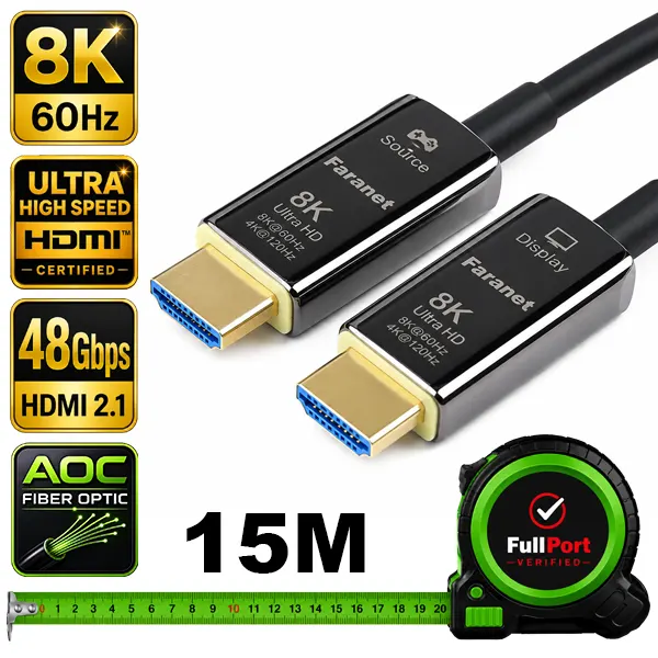 کابل HDMI 2.1 فیبر نوری AOC فرانت مدل FN-H8FC150 طول 15 متر