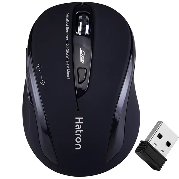 مشاهده و خرید اینترنتی موس بی سیم هترون | HATRON مدل HMW120SL با گارانتی فورتیم از فروشگاه اینترنتی فول پورت