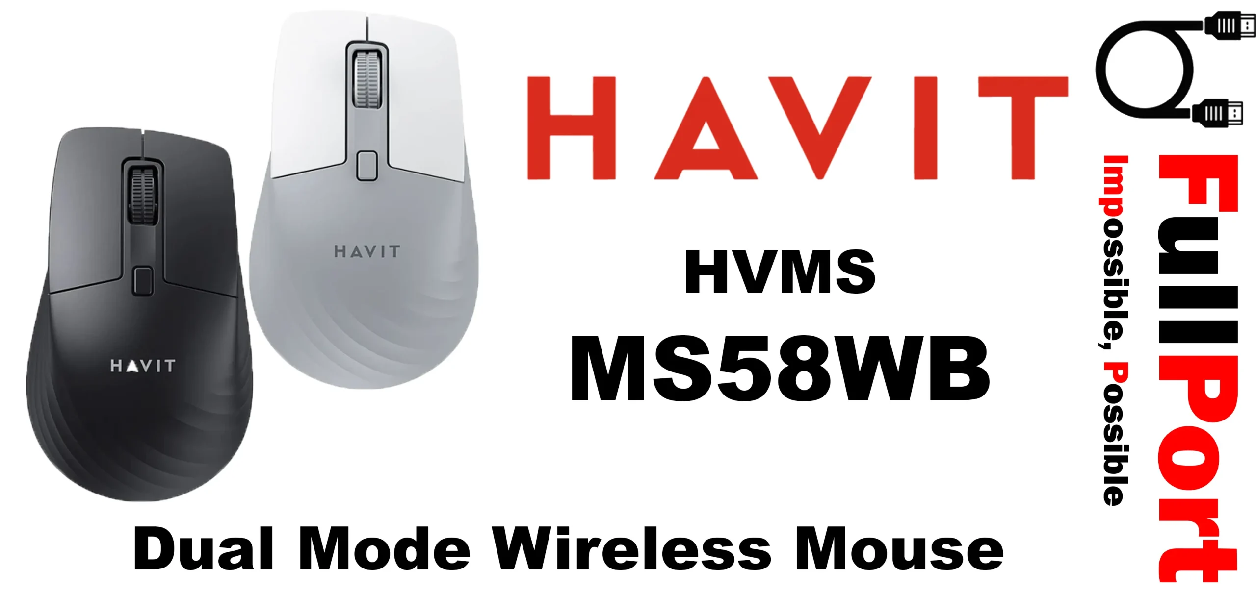 مشاهده و خرید اینترنتی موس بی سیم+بلوتوث برند هویت | HAVIT HVMS-MS58WB Dual Mode Wireless Mouse از فروشگاه اینترنتی فول پورت