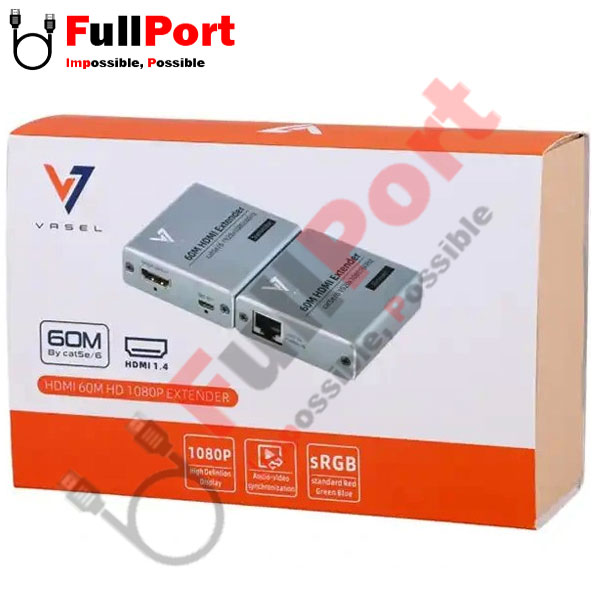 توسعه دهنده HDMI روی کابل شبکه 60 متر واصل مدل VSL-HD60