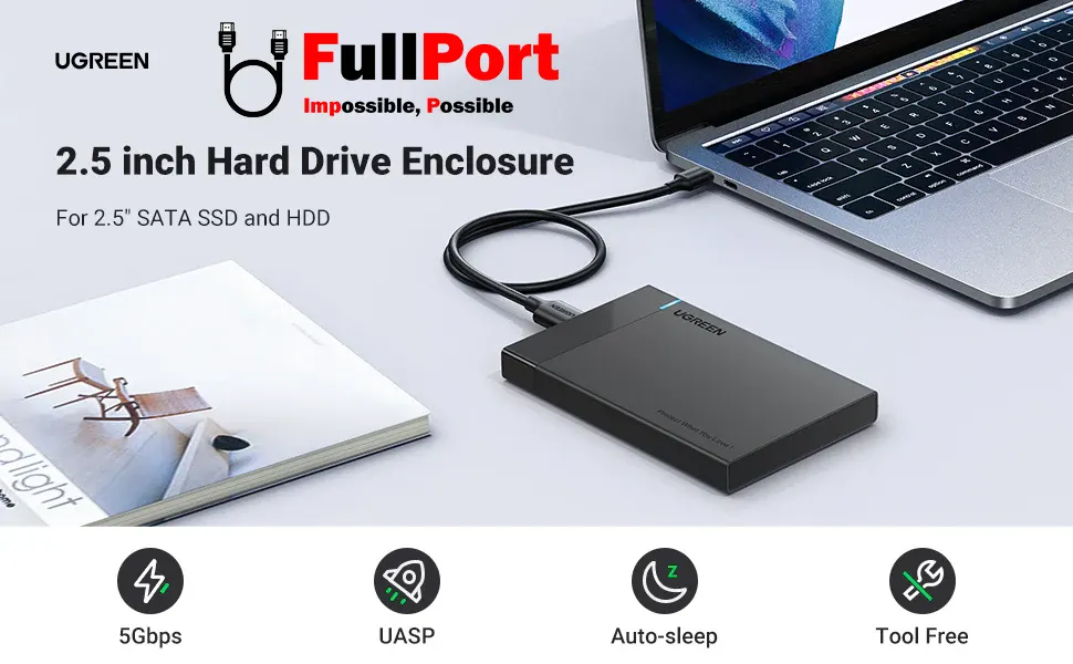 مشاهده قیمت و خرید قاب هارد و SSD اینترنال ۲.۵ اینچی یوگرین | UGREEN مدل CM471-30725 زیر قیمت بازار با ارسال سریع و ایمن با گارانتی اصالت و تضمین کالا