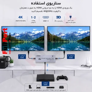 اسپلیتر HDMI 1×2 واصل مدل VSL-4K-102H
