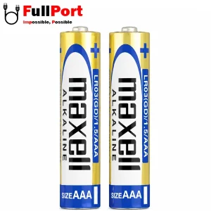 باتری آلکالاین نیم قلمی مکسل مدل AAA LR03 بسته 2 عددی
