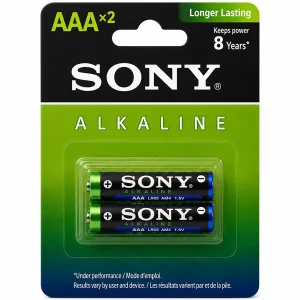 باتری آلکالاین نیم قلمی سونی مدل AAA LR03 بسته 2 عددی sony-alkaline-aaa-lr03-2-pack