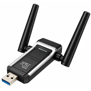 نمای سه‌بعدی کارت شبکه USB Wi-Fi 6 AX1800 کی‌نت پلاس KP-DUW18002DB