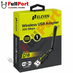کارت شبکه بی‌سیم USB ایلون ELEVEN D18 با سرعت 300Mbps