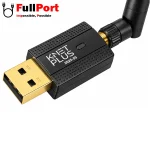 نمای نزدیک کارت شبکه USB WiFi کینت پلاس KP-DUW3002DB و کانکتور USB