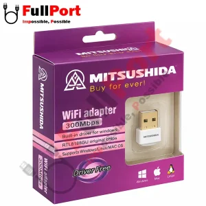 کارت شبکه بی‌سیم USB میتسوشیدا KC-W104 با سرعت 300Mbps