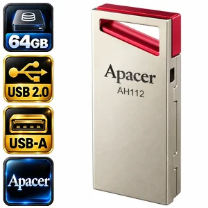 فلش مموری اپیسر Apacer AH112 ظرفیت ۶۴ گیگابایت با رابط USB 2.0 و کانکتور USB-A
