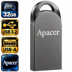 فلش مموری فلزی اپیسر Apacer AH15G مدل AP32GAH15GA-1 با رابط USB 3.2 Gen 1 و کانکتور USB-A